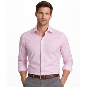 Artefact Button Down Shirt Mens XL Red Light Blue Grid Slim Fit Long Sleeve